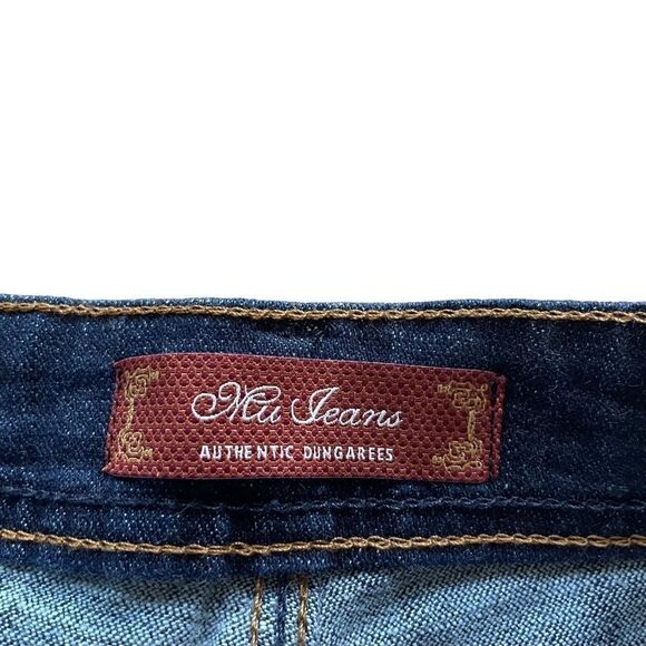 MU Jeans Authentic Dungarees High Waist Boot Cut Denim Stretch Women’s Size 2 - Picture 4 of 8